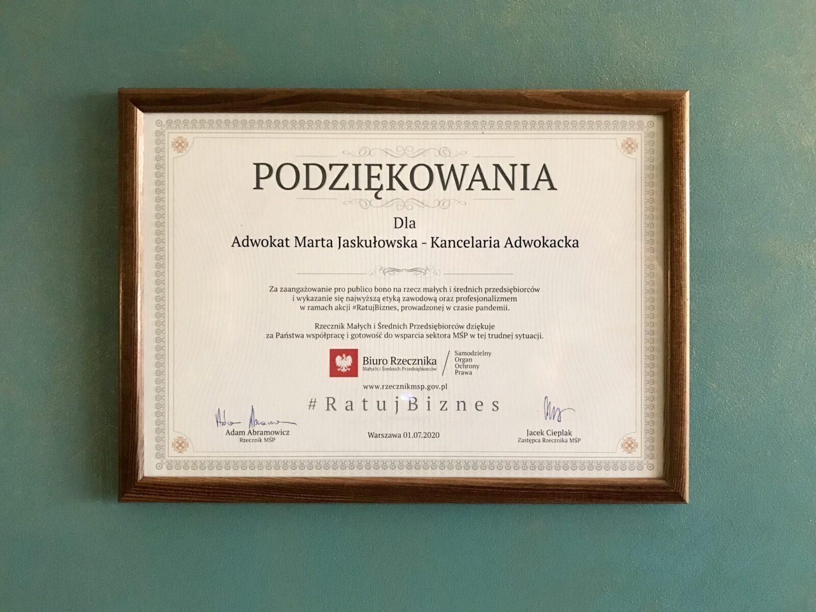 podziekowanie